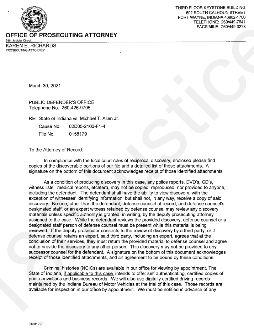 “Discovery Disclosure Agreements” Allen County, Fort Wayne Indiana